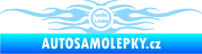 Samolepka Samolepka na zadní sklo plameny se znakem světle modrá