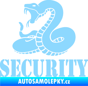 Samolepka Security hlídáno - levá had světle modrá