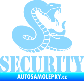 Samolepka Security hlídáno - pravá had světle modrá