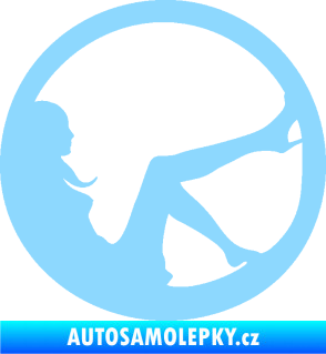 Samolepka Sexy lady 003 pravá v kruhu světle modrá