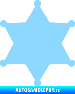 Samolepka Sheriff 002 hvězda světle modrá