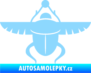 Samolepka Skarab - brouk vruboun 001 egyptský symbol světle modrá