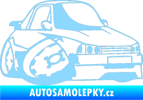 Samolepka Škoda 120 karikatura pravá světle modrá