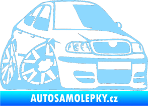 Samolepka Škoda Octavia karikatura pravá světle modrá