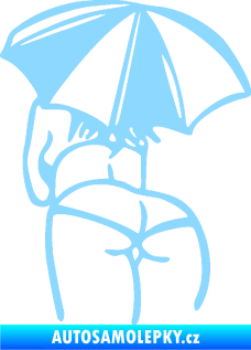 Samolepka Slečna s deštníkem levá světle modrá