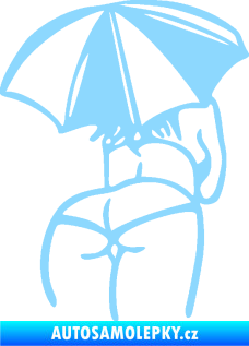 Samolepka Slečna s deštníkem pravá světle modrá