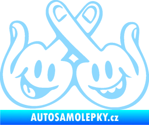 Samolepka Smajlíci f*ck levá světle modrá