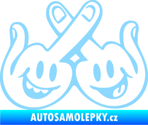 Samolepka Smajlíci f*ck pravá světle modrá