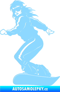 Samolepka Snowboard 036 levá světle modrá