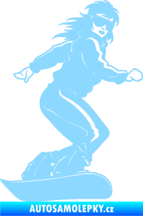 Samolepka Snowboard 036 pravá světle modrá