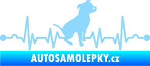 Samolepka Srdeční tep 007 pravá pitbull světle modrá