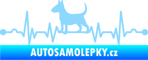 Samolepka Srdeční tep 008 levá pes bulteriér světle modrá