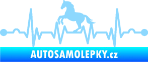 Samolepka Srdeční tep 010 levá  koník světle modrá