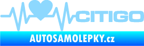 Samolepka Srdeční tep 032 pravá Citigo světle modrá