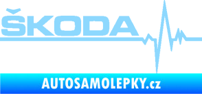 Samolepka Srdeční tep 034 levá Škoda světle modrá