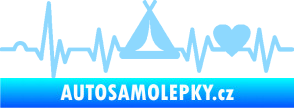 Samolepka Srdeční tep 039 pravá kempování světle modrá