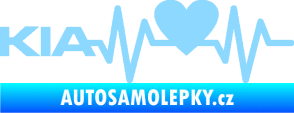 Samolepka Srdeční tep 048 levá Kia světle modrá