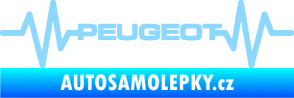 Samolepka Srdeční tep 053 Peugeot světle modrá