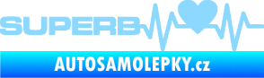 Samolepka Srdeční tep 072 levá Superb světle modrá