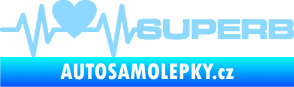 Samolepka Srdeční tep 072 pravá Superb světle modrá