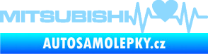 Samolepka Srdeční tep 082 levá Mitsubishi světle modrá