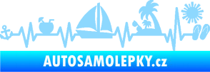 Samolepka Srdeční tep 094 levá dovolená u moře světle modrá