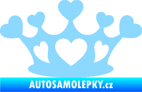 Samolepka Srdíčka korunka světle modrá