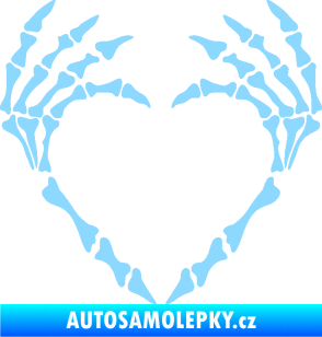 Samolepka Srdíčko z kostí světle modrá