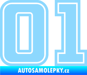 Samolepka Startovní číslo 01 typ 5 světle modrá