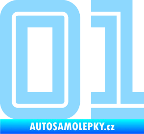 Samolepka Startovní číslo 01 typ 7 světle modrá