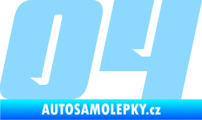 Samolepka Startovní číslo 04 typ 6 světle modrá