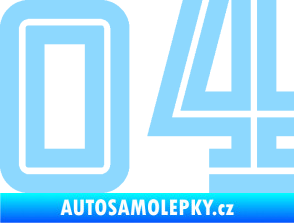 Samolepka Startovní číslo 04 typ 7 světle modrá
