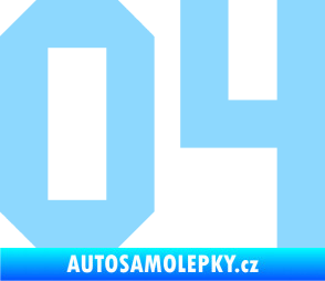 Samolepka Startovní číslo 04 světle modrá