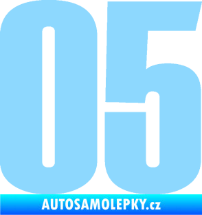Samolepka Startovní číslo 05 typ 2 světle modrá