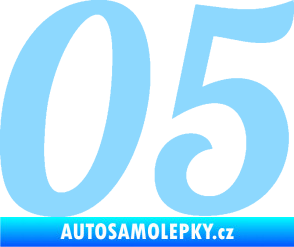 Samolepka Startovní číslo 05 typ 3 světle modrá