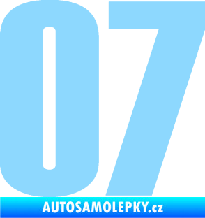 Samolepka Startovní číslo 07 typ 2   světle modrá