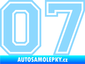Samolepka Startovní číslo 07 typ 4 světle modrá
