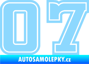 Samolepka Startovní číslo 07 typ 5 světle modrá