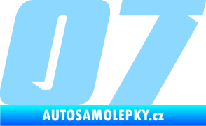 Samolepka Startovní číslo 07 typ 6 světle modrá