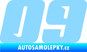Samolepka Startovní číslo 09 typ 6 světle modrá