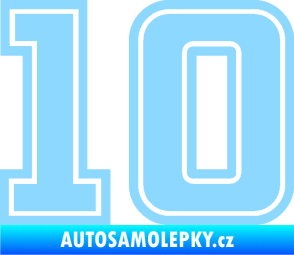 Samolepka Startovní číslo 10 typ 5 světle modrá