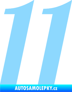 Samolepka Startovní číslo 11 typ 3   světle modrá