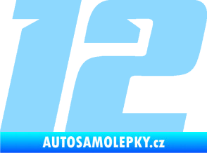 Samolepka Startovní číslo 12 typ 6 světle modrá