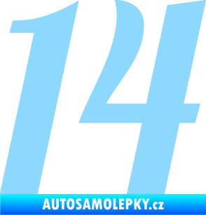 Samolepka Startovní číslo 14 typ 3      světle modrá