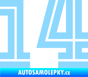 Samolepka Startovní číslo 14 typ 7 světle modrá