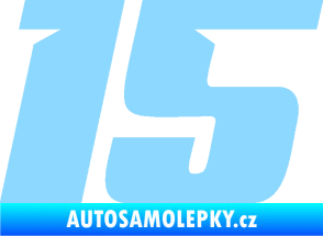Samolepka Startovní číslo 15 typ 6 světle modrá