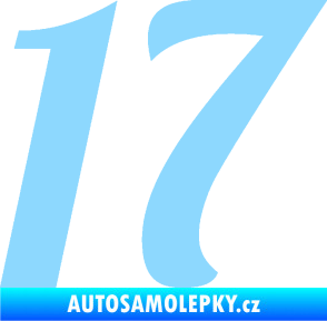 Samolepka Startovní číslo 17 typ 3        světle modrá