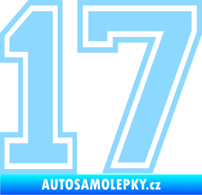 Samolepka Startovní číslo 17 typ 4 světle modrá