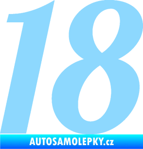 Samolepka Startovní číslo 18 typ 3         světle modrá