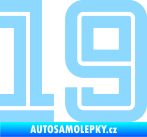 Samolepka Startovní číslo 19 typ 7 světle modrá